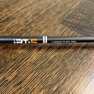 NEW iRT-5 Ladies Flex 75g Golf Left Golf Club in Black with Orange Accents